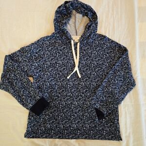 J. Crew Blue and Gray Patterned Hoodie Size Small